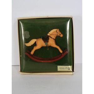 Vintage Christmas rocking horse collectible ornament by Russ